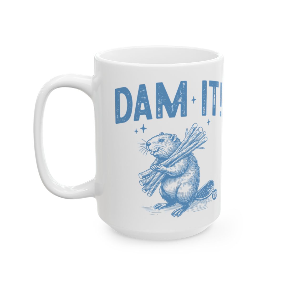 Dam It with Cute Beaver Illustration Mug