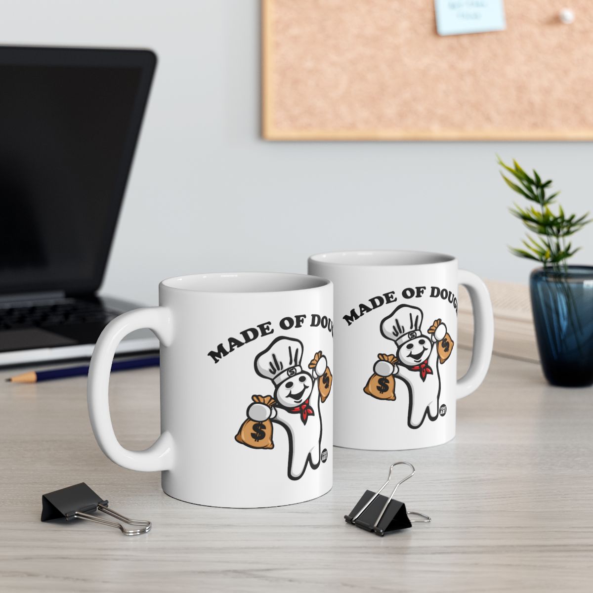 Made of Dough Mug with Cute Chef Cartoon Design