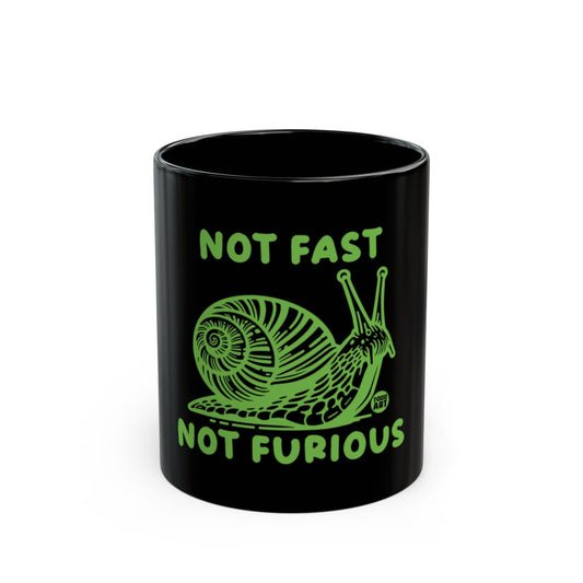 Not Fast Not Furious Snail Print Black Coffee Mug