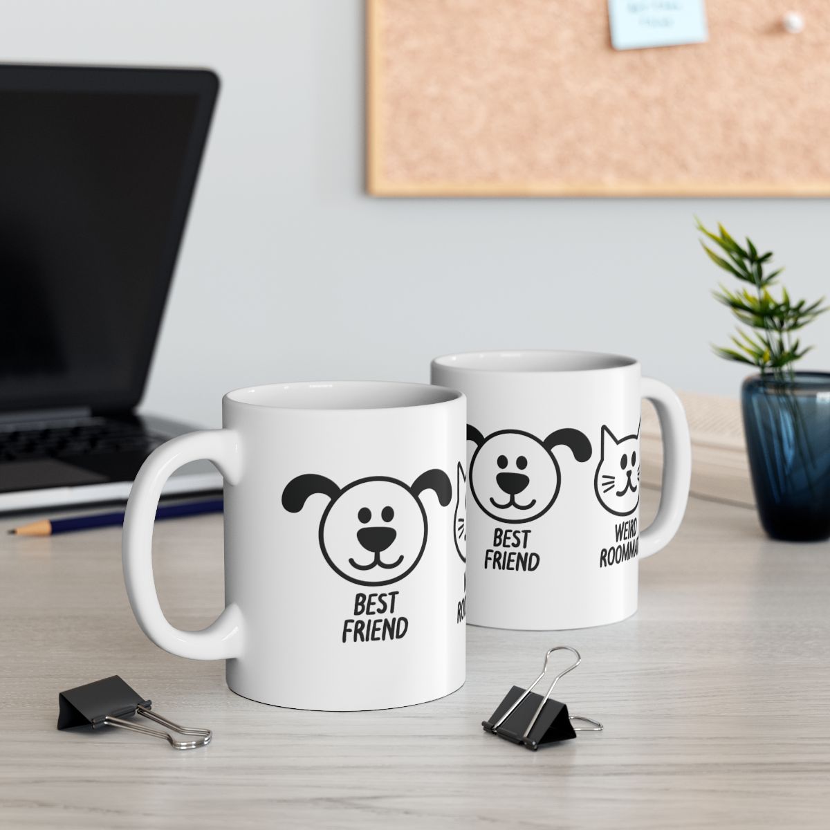 Best Friend and Weird Roommate Funny Mug Set