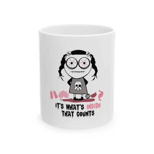 Skull Themed Mug with Fun Skeleton Cartoon Design