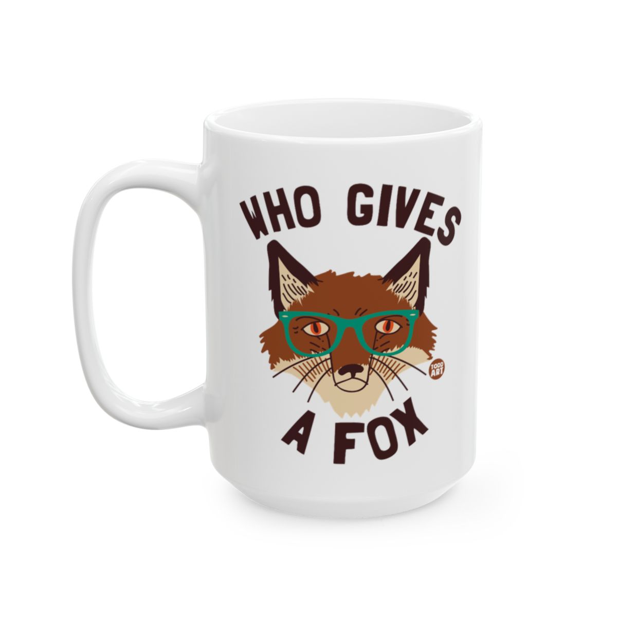 Who Gives A Fox Mug with Funny Fox Illustration
