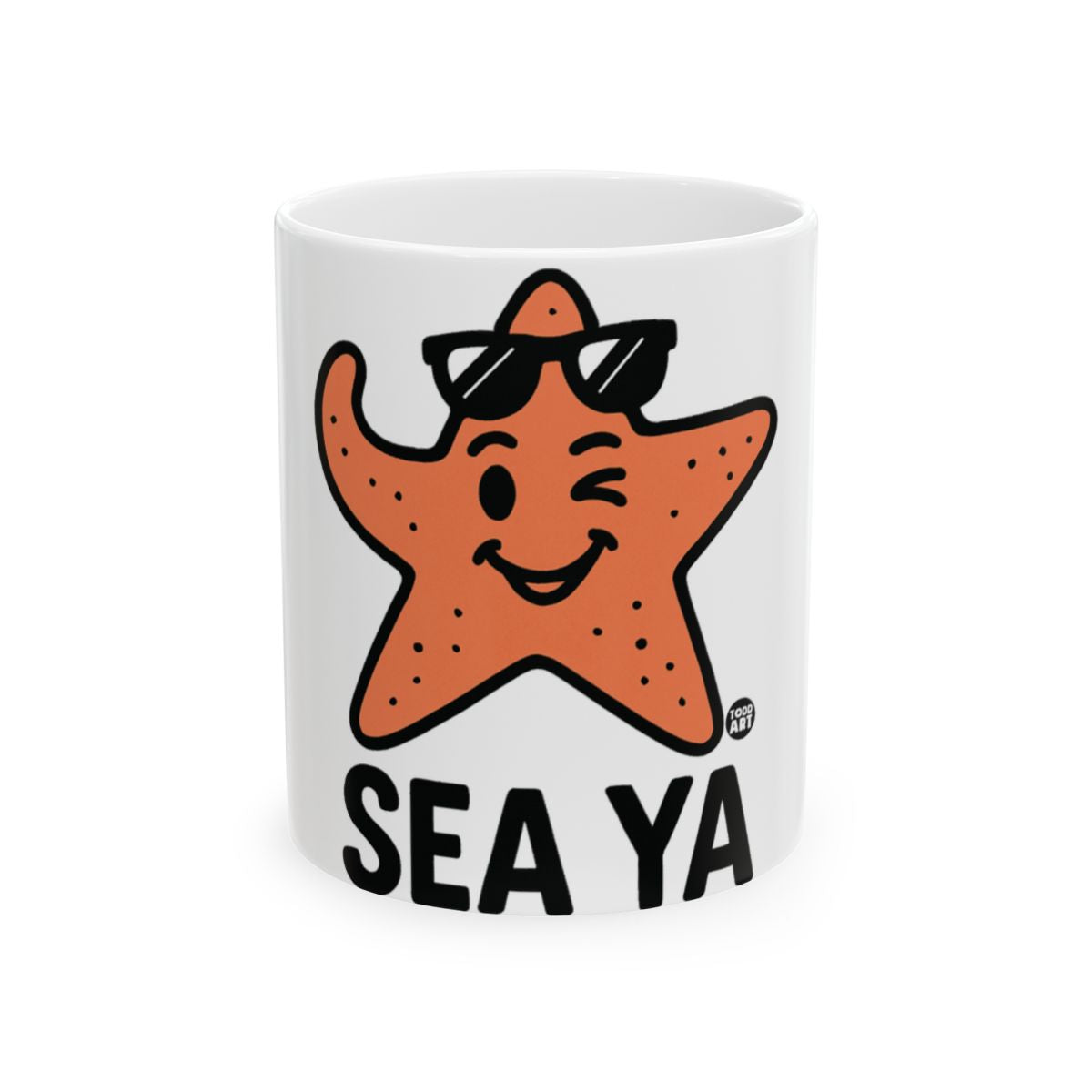 Starfish With Sunglasses Saying Sea Ya Mug