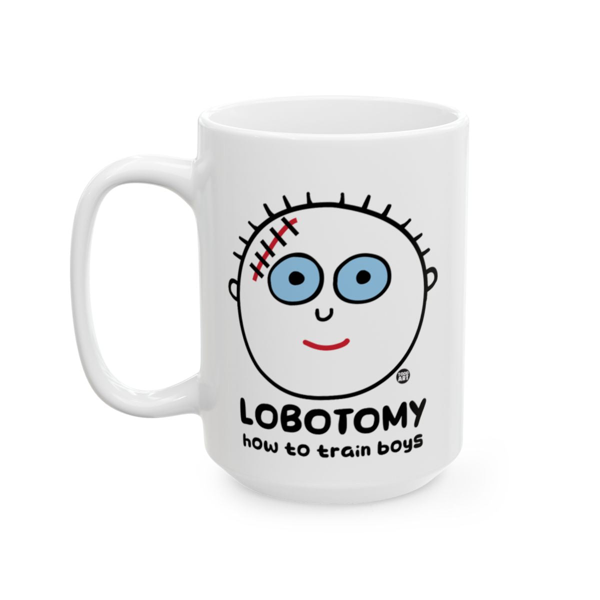 Lobotomy How To Train Boys with Cartoon Character Mug
