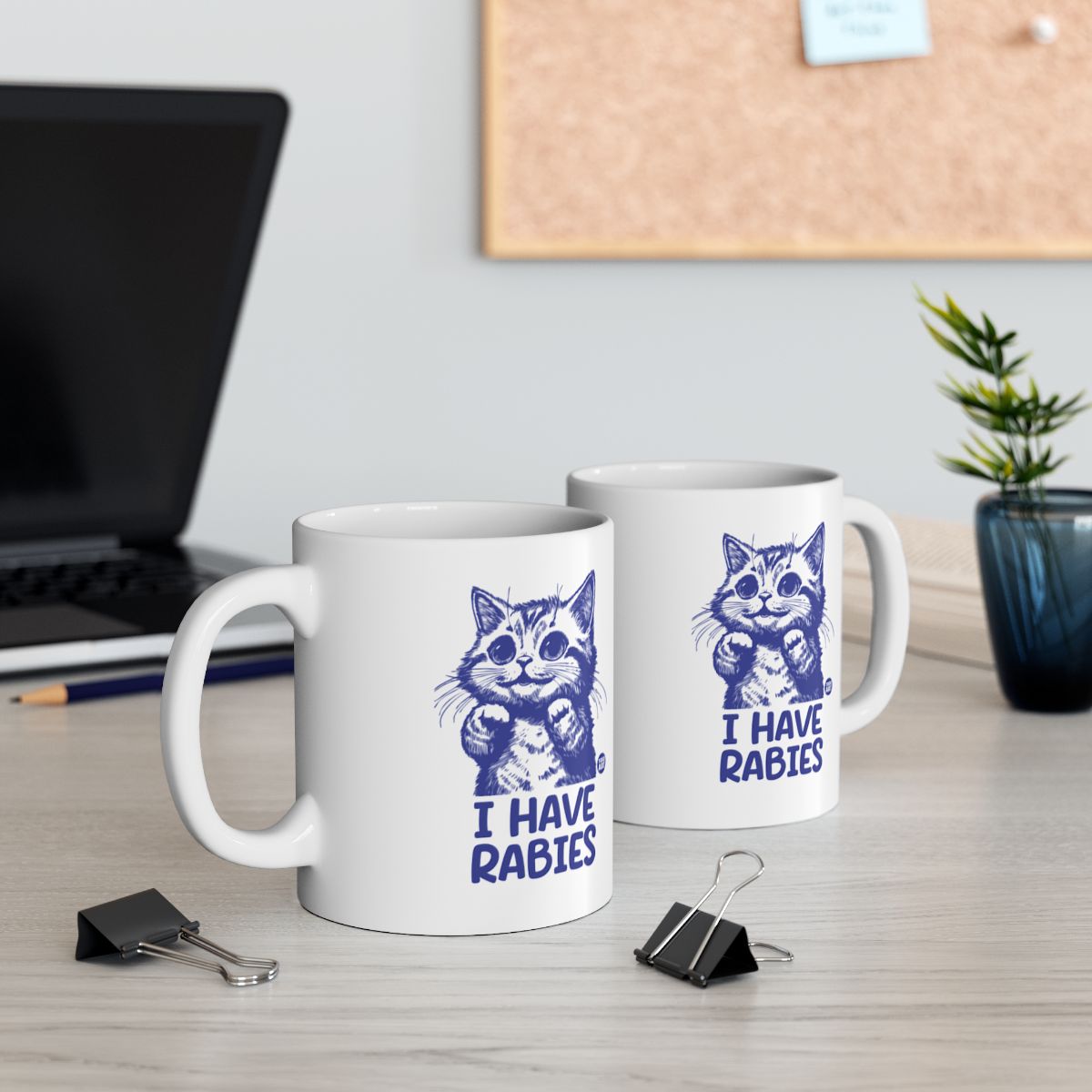 Adorable Cartoon Cat I Have Rabies Coffee Mug