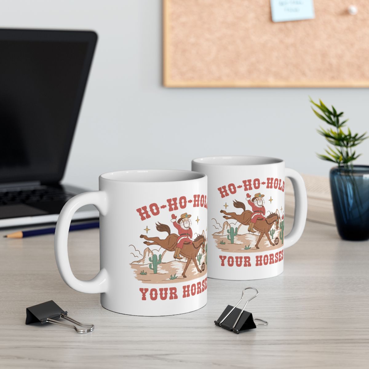 Ho Ho Ho Hold Your Horses Funny Christmas Mug