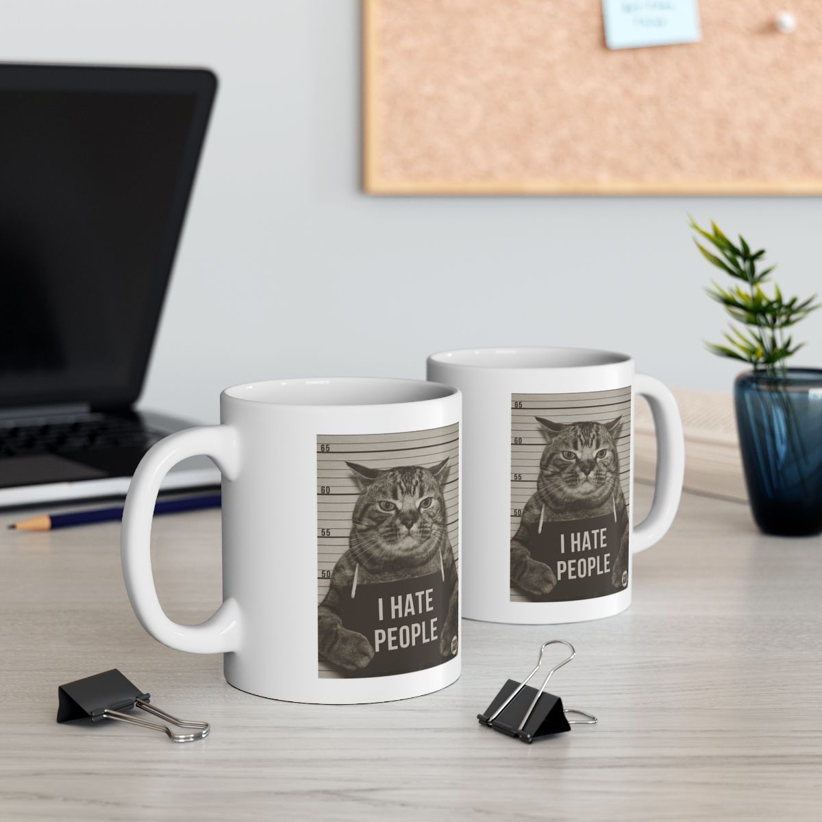 Funny Cat Mug I Hate People Design Perfect Gift