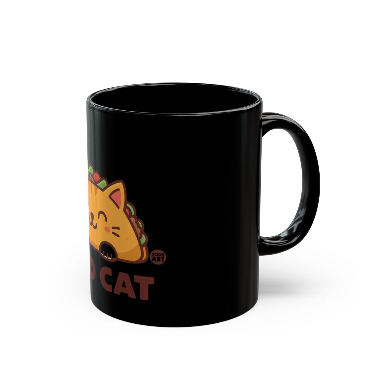 Cute Taco Cat Design Black Coffee Mug