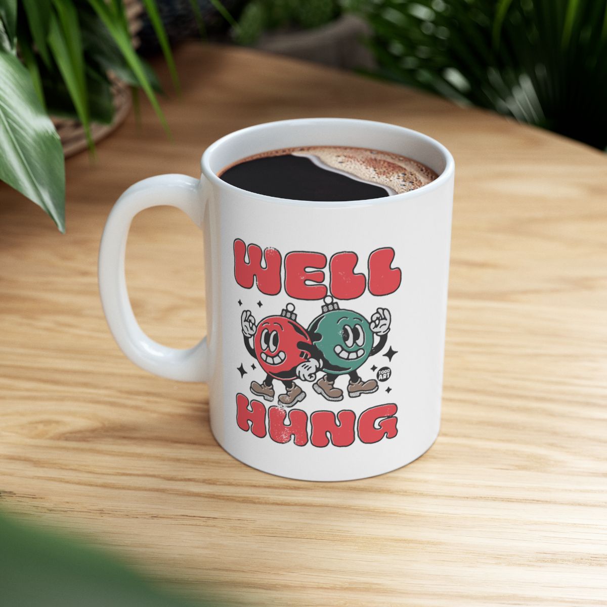 Fun Cartoon Well Hung Coffee Mug for Home and Office