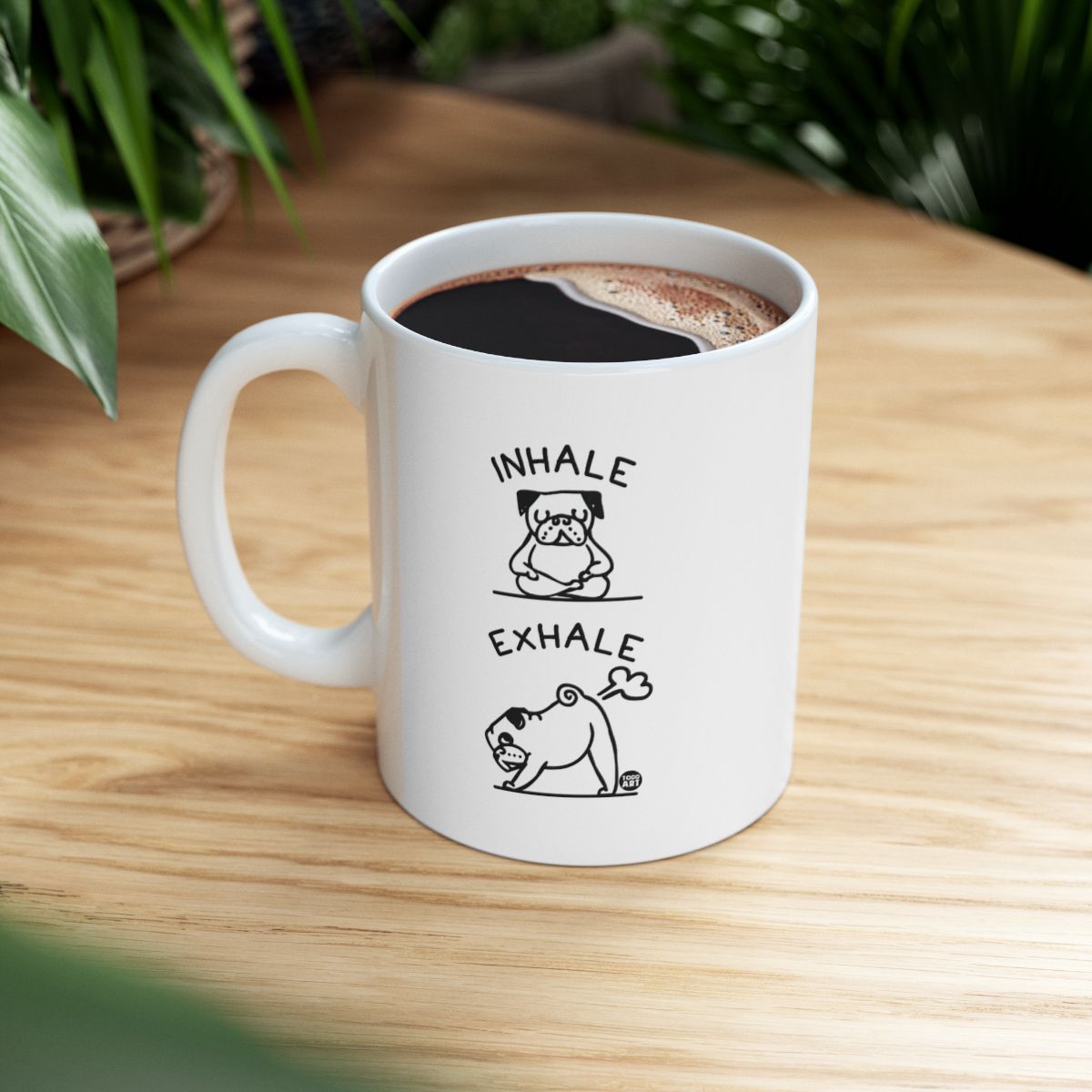 Cute Inhale Exhale Relaxing Dog Design Coffee Mug