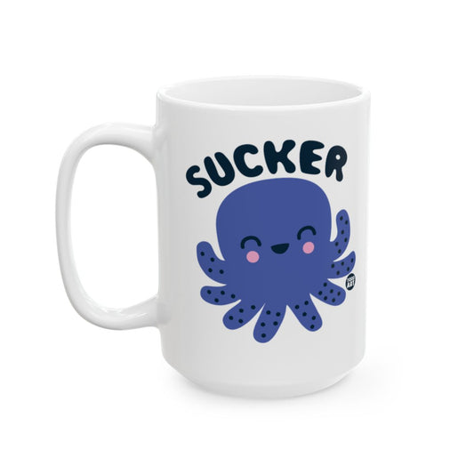 Fun Sucker Octopus Themed White Coffee Mug for All