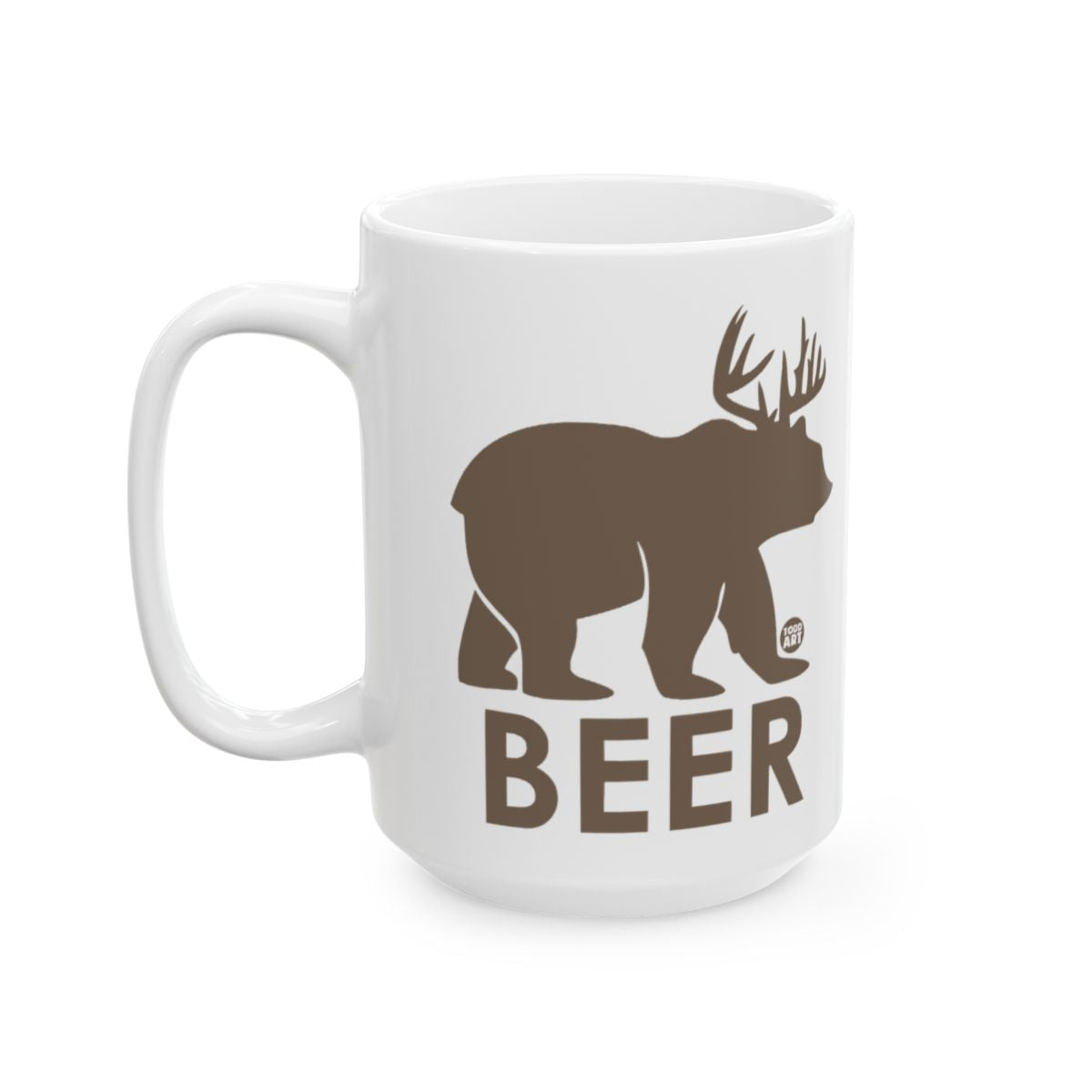 Funny Beer Bear Mug with Animal Graphic Design