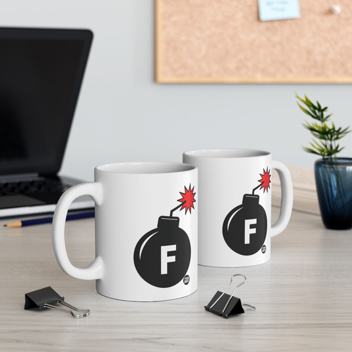 Fun Explosive Bomb Design Contrast Printed White Mug