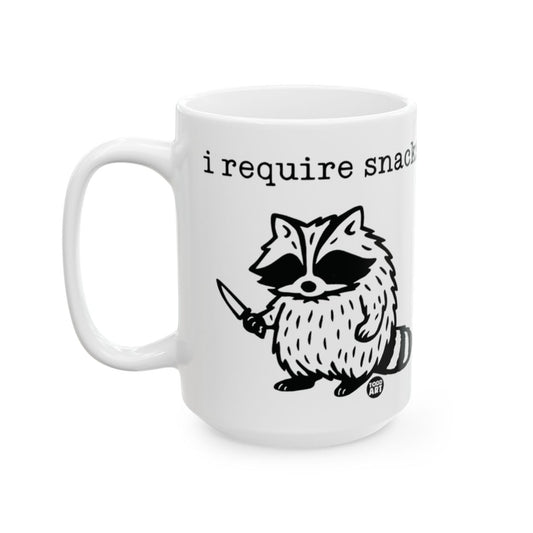 I Require Snacks Raccoon Mug for Daily Use