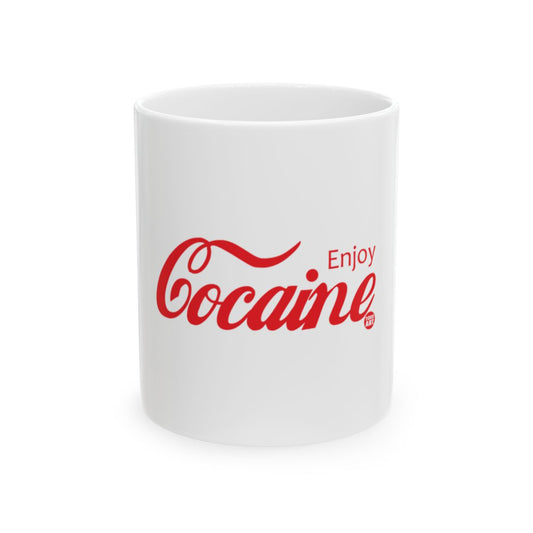 Enjoy Cocaine Text Design Mug