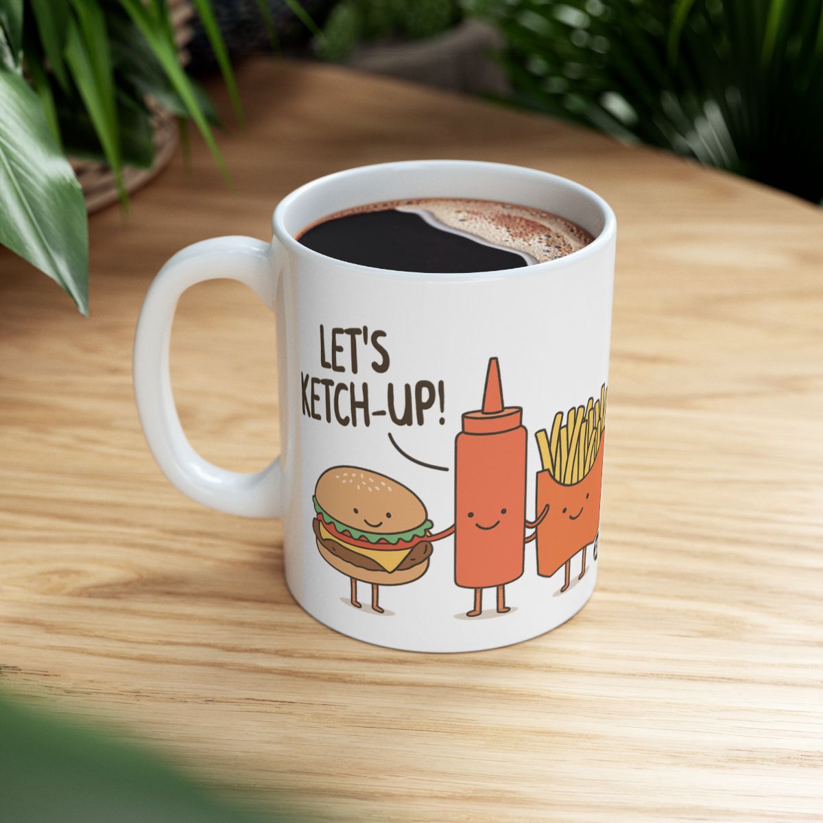 Let's Ketch-Up Cute Burger and Fries Coffee Mug