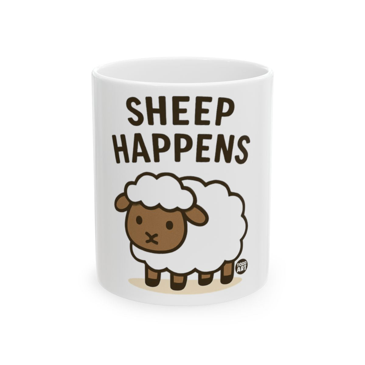 Sheep Happens with Cute Cartoon Sheep Mug