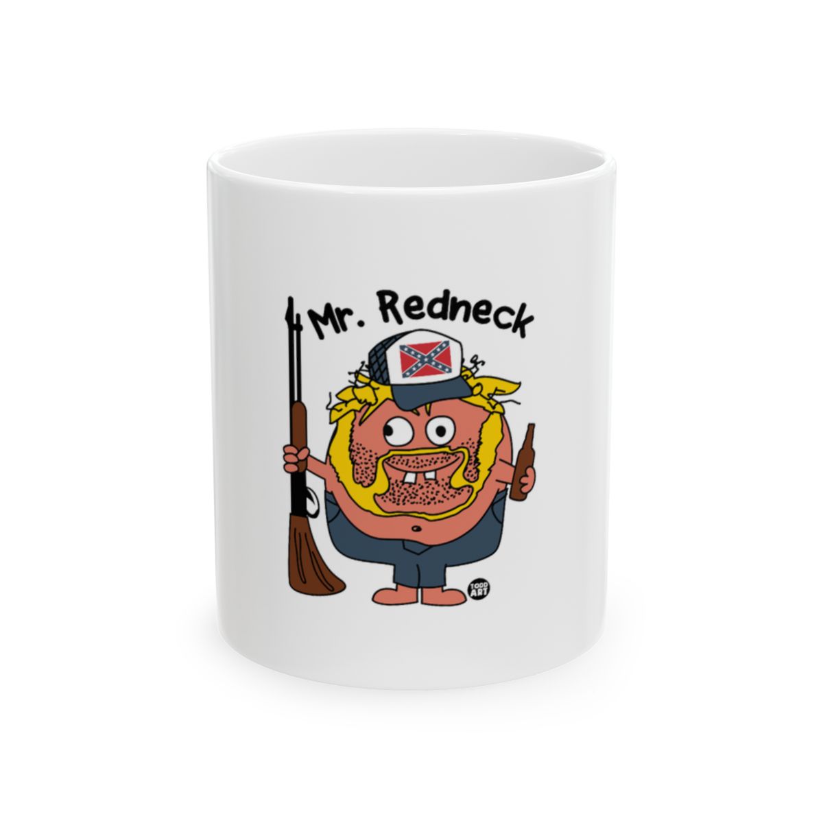 Mr. Redneck Character Holding Gun illustration cup