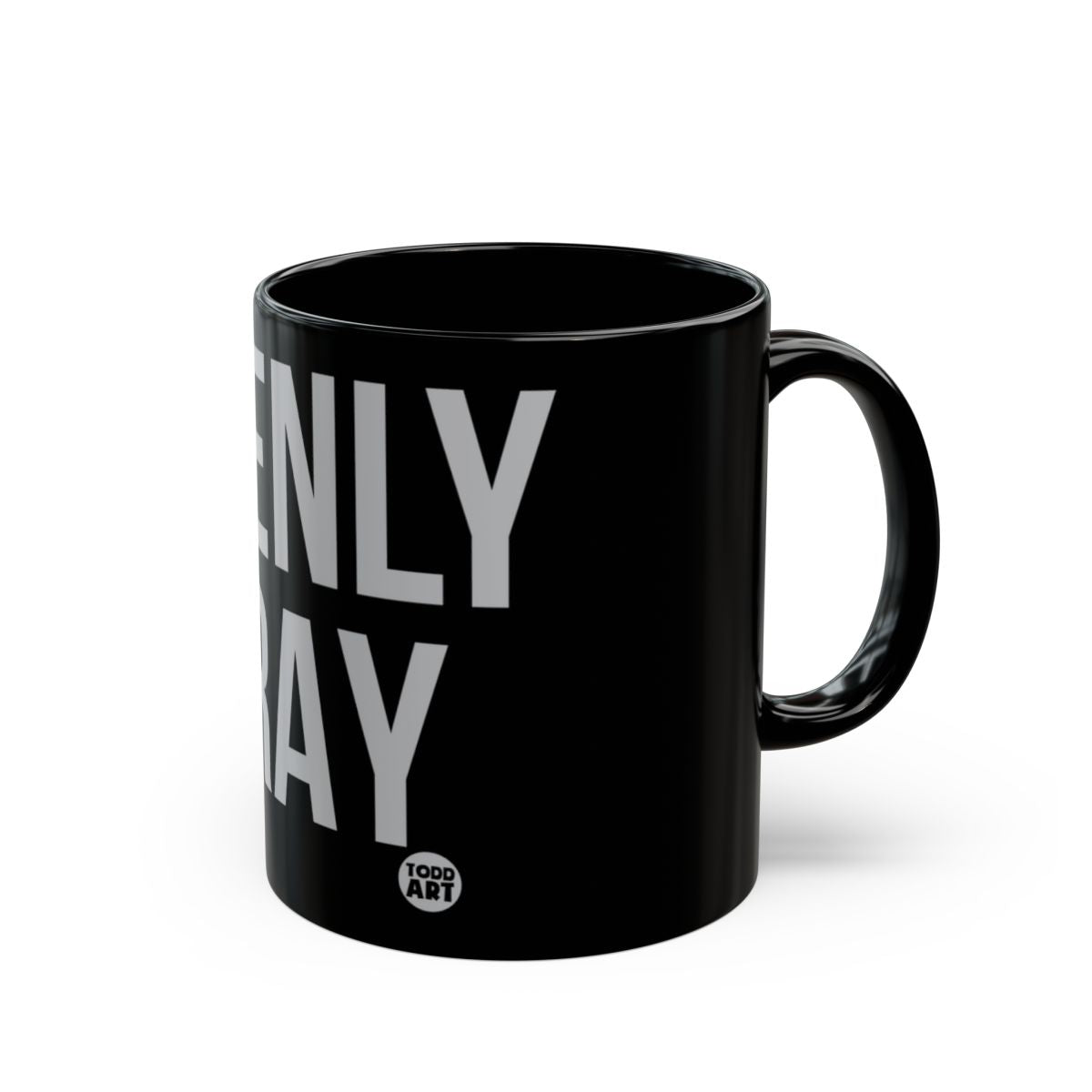 Bold Black Mug with Statement Design