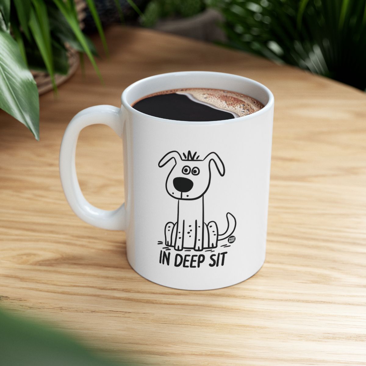 Cute Dog In Deep Sit Illustration Coffee Mug