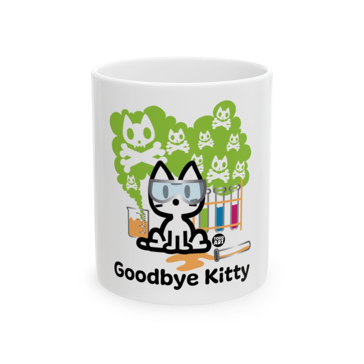 Goodbye Kitty Scientist Themed Mug