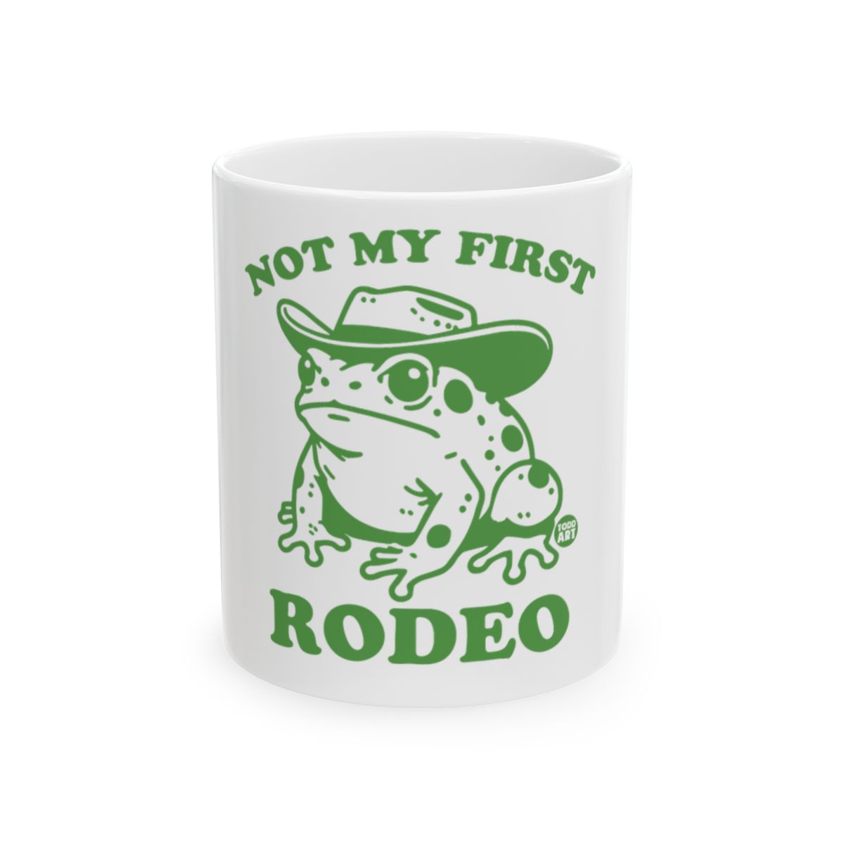 Not My First Rodeo Frog Mug with Hat Design