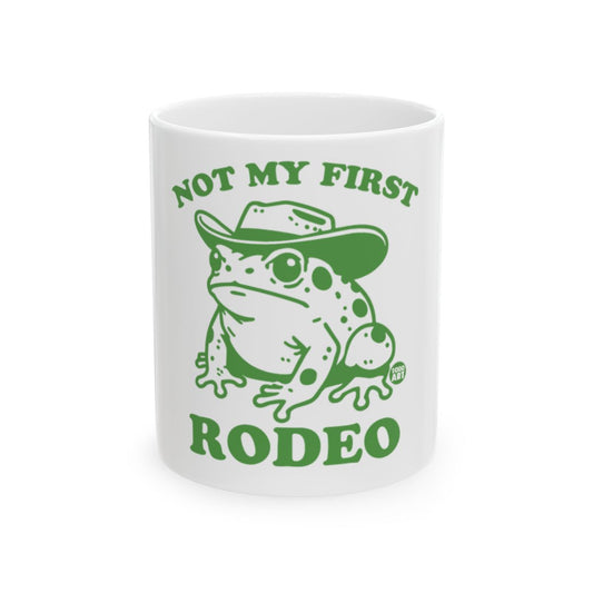 Not My First Rodeo Frog Mug with Hat Design