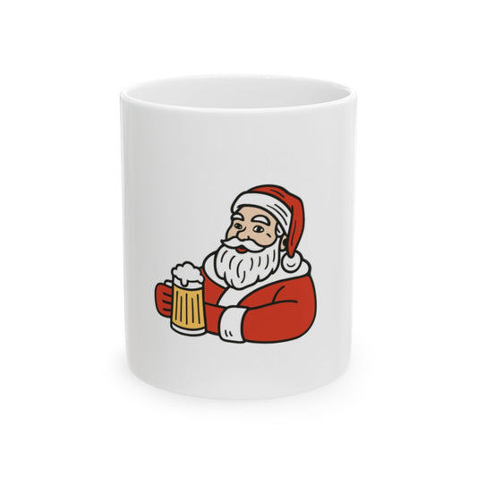 Santa Claus Enjoying Beer Design Christmas Mug