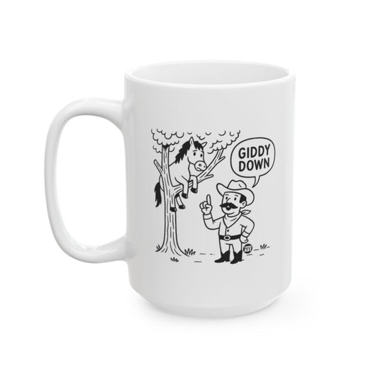 Giddy Down Cowboy and Horse Cartoon Mug