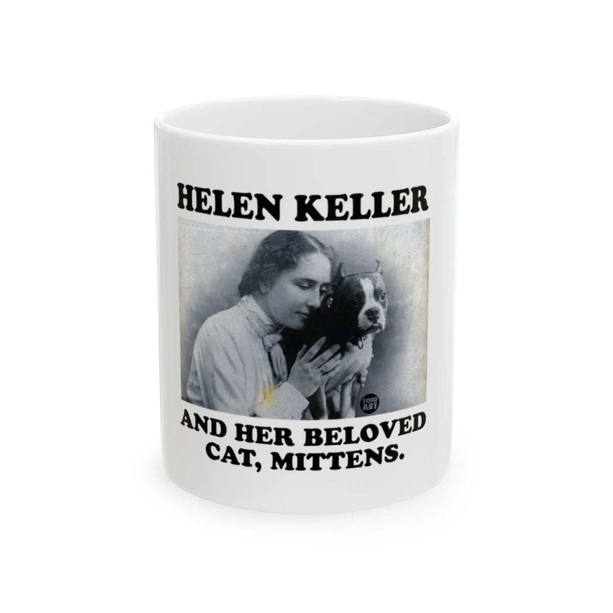 Helen Keller and Her Beloved Cat Mittens mug