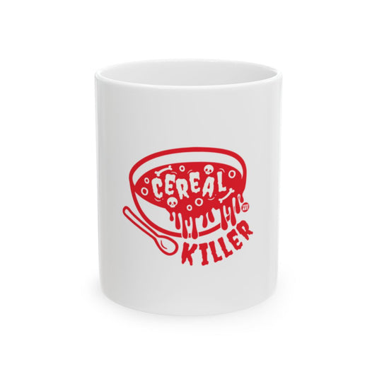 Cereal Killer Fun Graphic White Mug for Breakfast Drinks