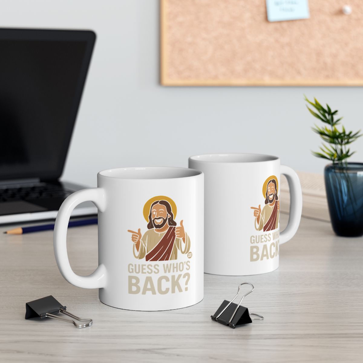 Guess Who's Back Mug with Humorous Graphic Design