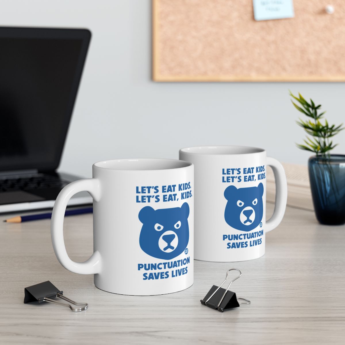 Funny Grammar Humor Coffee Mug with Bear Design
