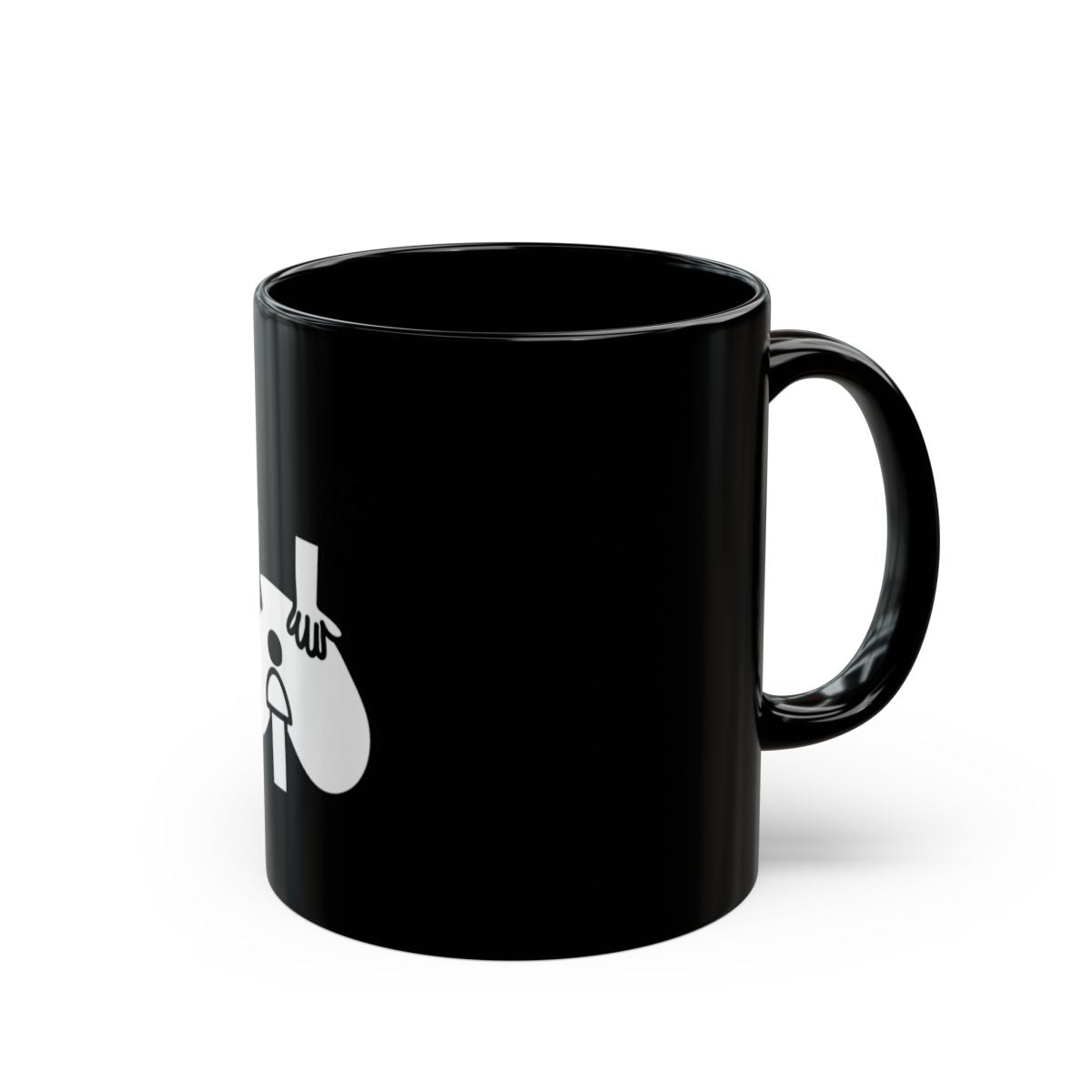 Funny Cartoon Hand Illustration Black Coffee Mug