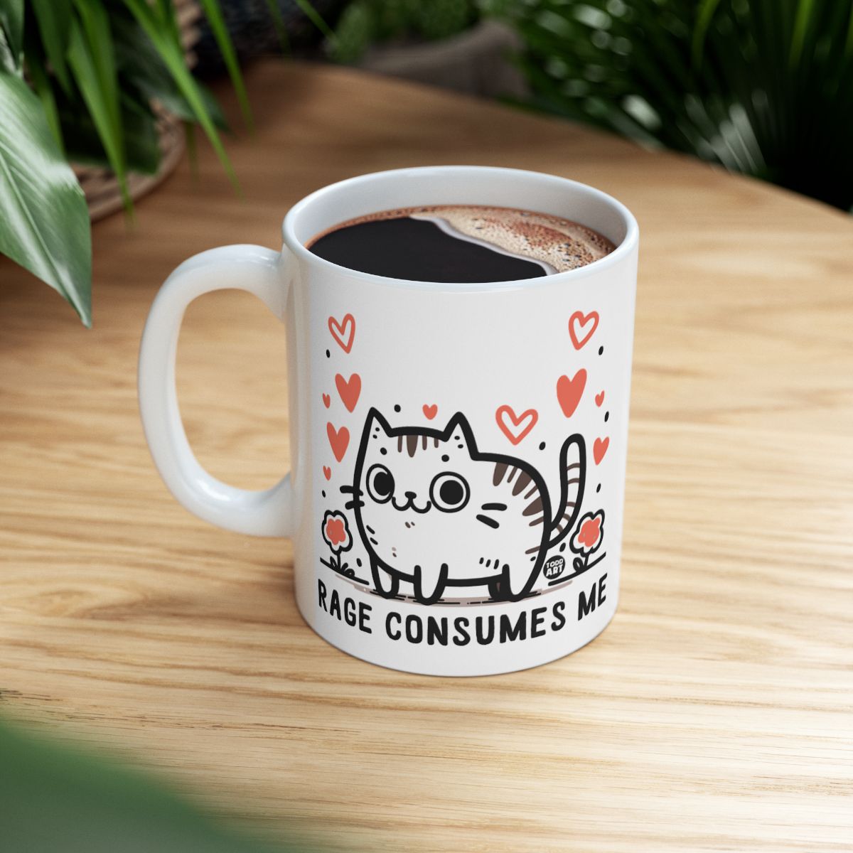 Rage Consumes Me Adorable Cat Design Mug