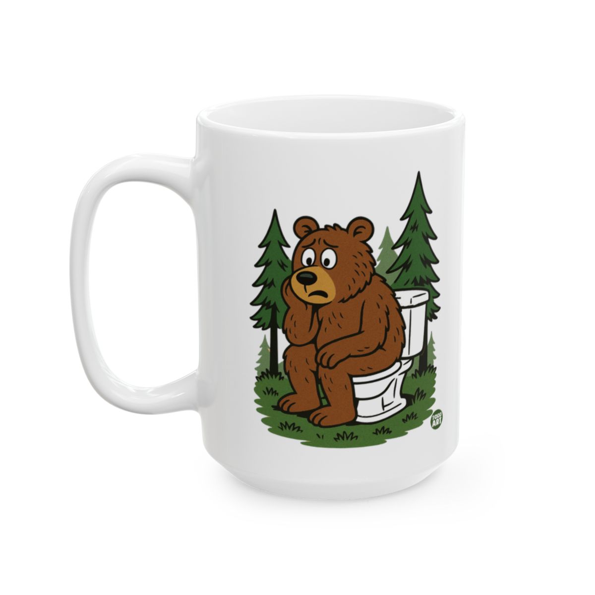 Bear Sitting on Toilet Mug for a Fun Addition