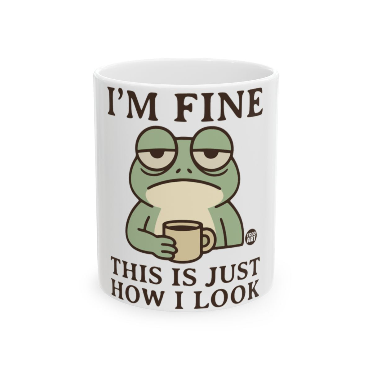 I'm Fine Funny Frog Design White Coffee Mug