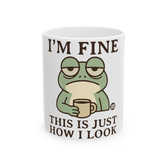 I'm Fine Funny Frog Design White Coffee Mug