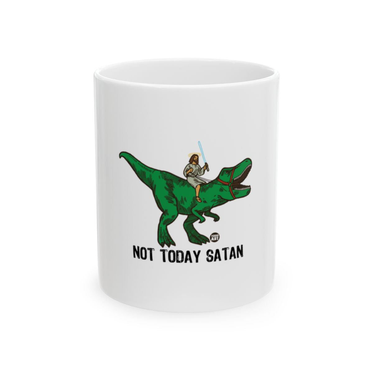Not Today Satan Dinosaur Graphic Design Mug