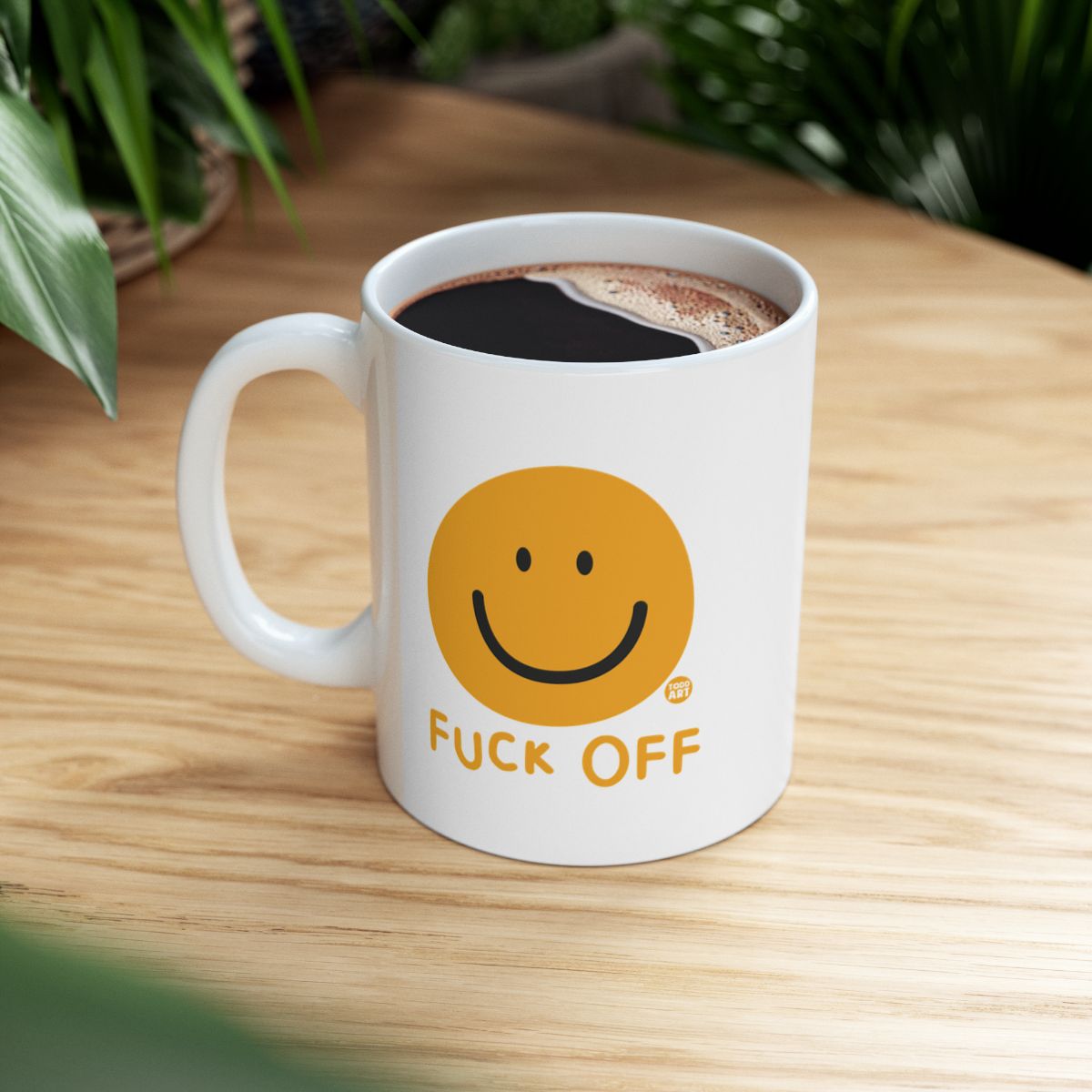 Humorous Smiley Face Coffee Mug for Relaxed Mornings