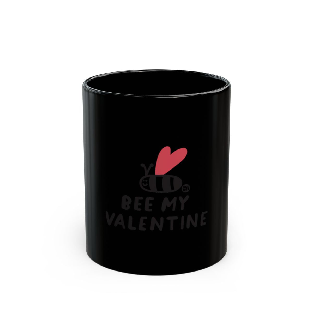 Bee My Valentine Black Mug  Cute Coffee Cup Gift