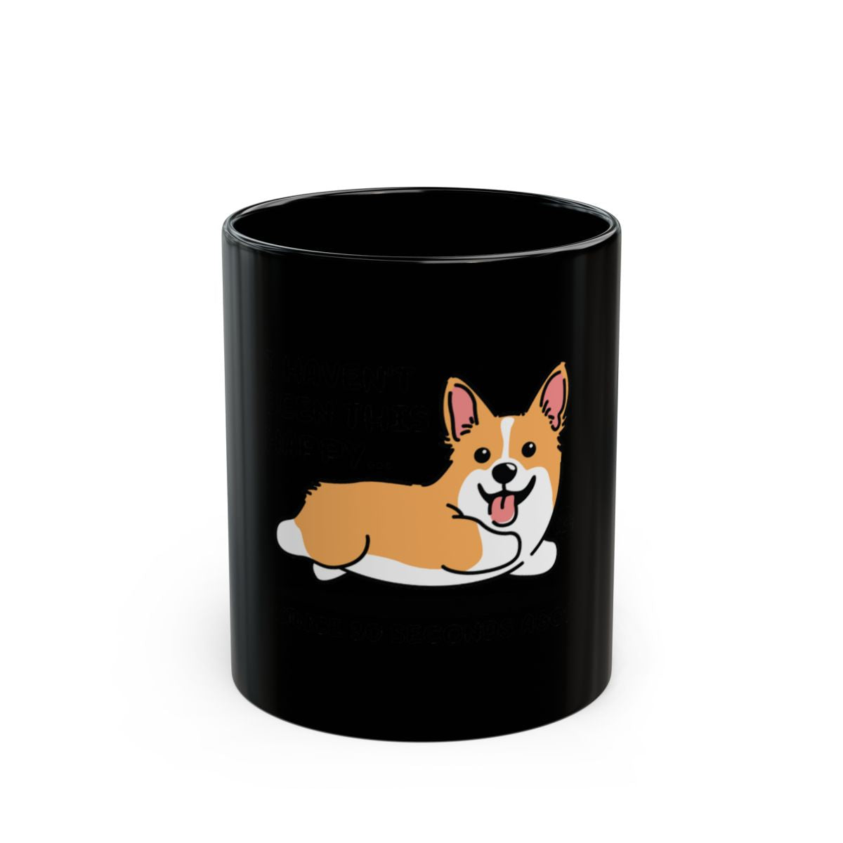 Cute Corgi Cartoon Design Black Coffee Mug