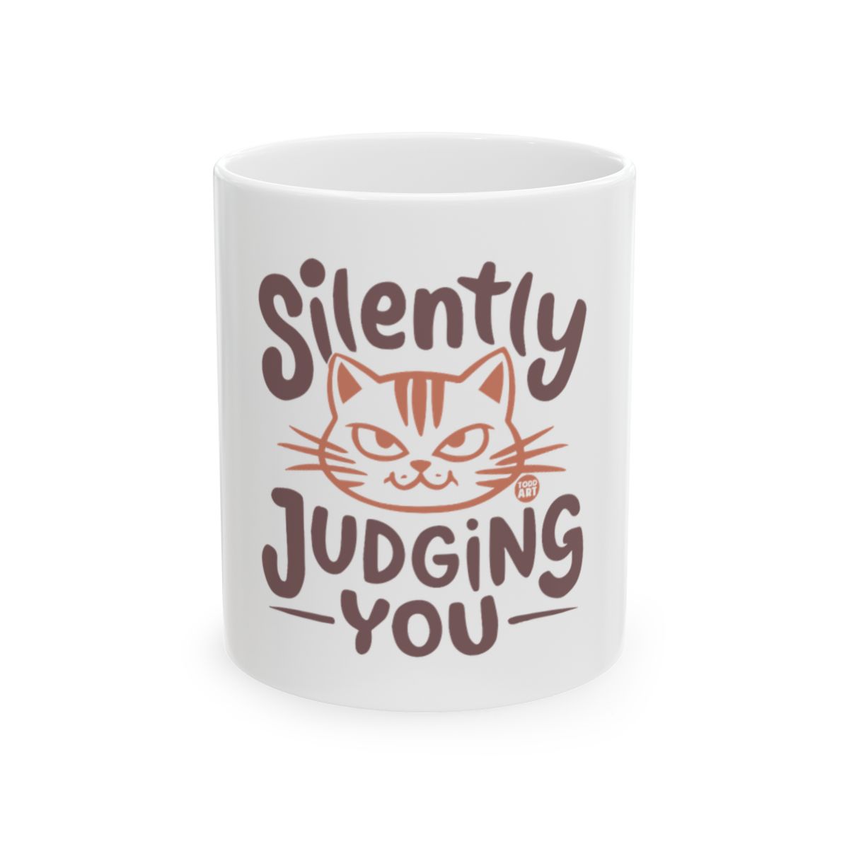 Silently Judging You Cat Illustration Mug Design