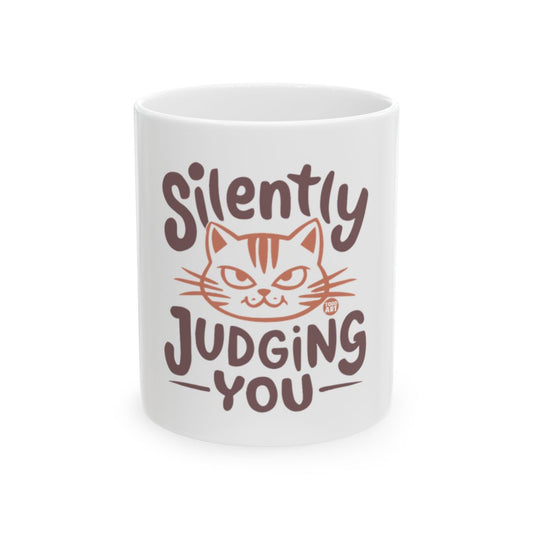 Silently Judging You Cat Illustration Mug Design