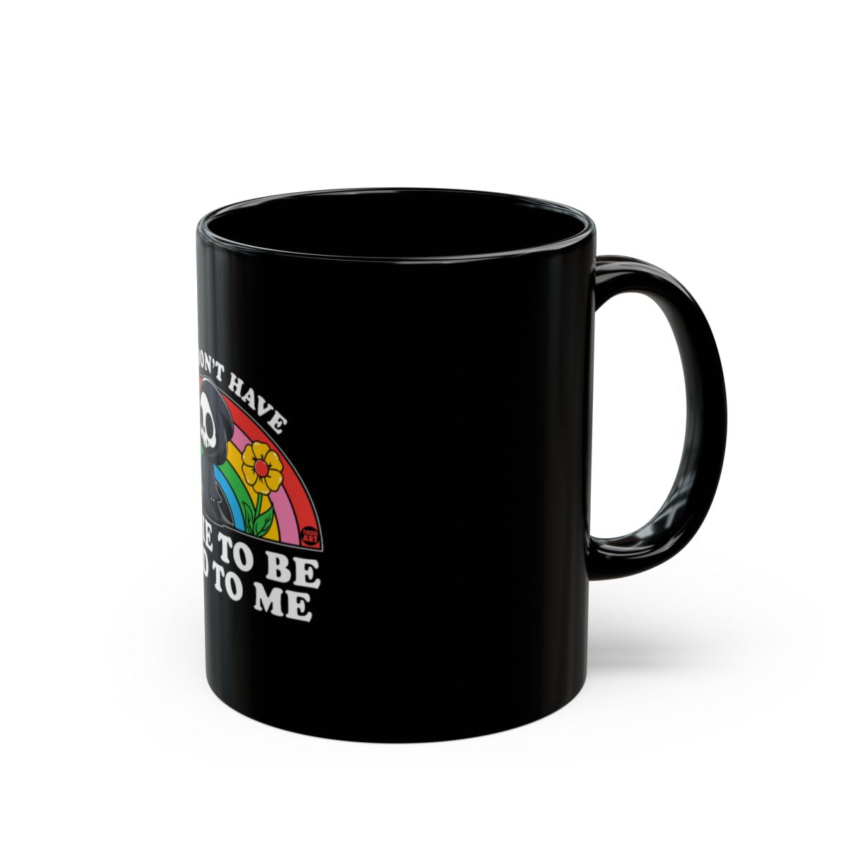 Fun Colorful Skull and Flowers Black Mug