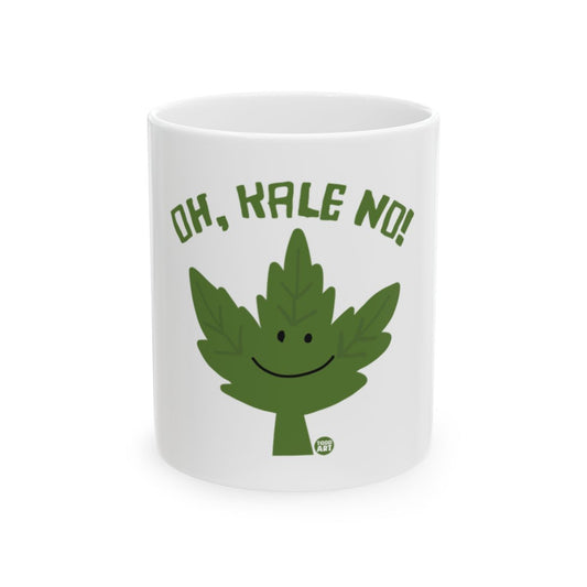 Oh Kale No Mug with Smiling Leaf Design