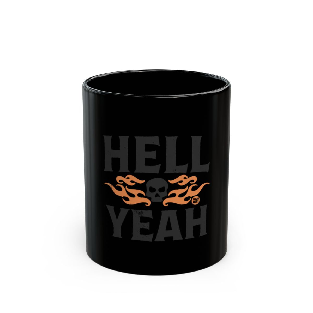 Hell Yeah Mug with Fiery Skull Design