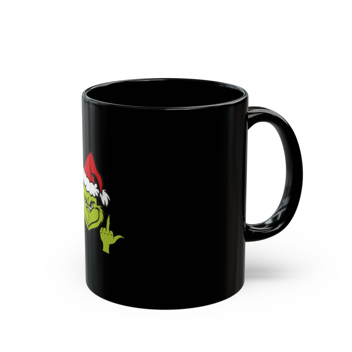 Christmas Grinch Santa Hat Middle Finger Mug