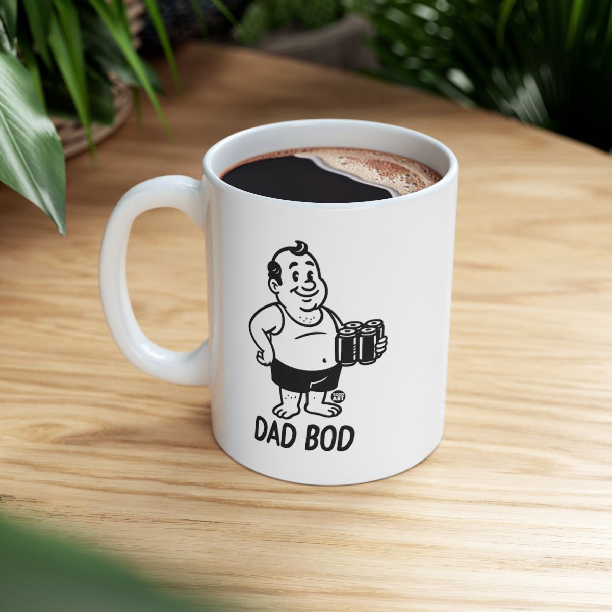 Dad Bod Coffee Mug Cute Cartoon Graphic Design