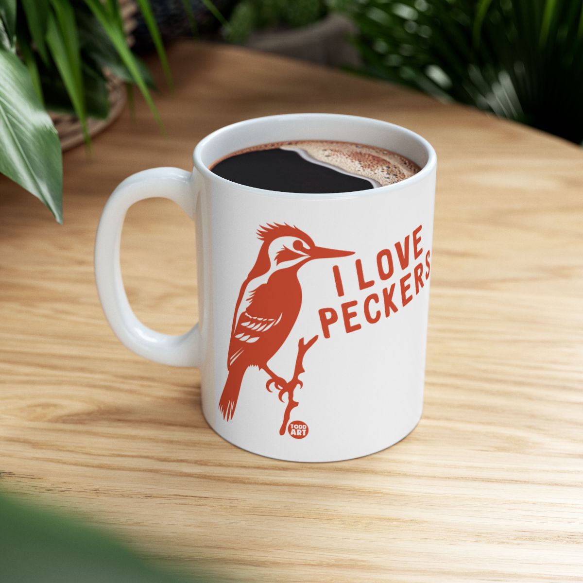 I Love Peckers Bird Art Mug for Bird Lovers Gift Item